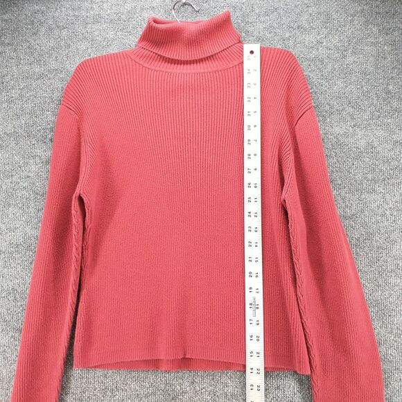 Icelandic Design Women's Sweater Red Medium Cotton Knit Turtleneck Pullover - Picture 10 of 12